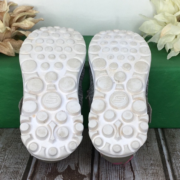 Skechers Kids Go Walk Bitty Bow memory foam Sneaker, Toddler 9, Gray/Pink - Picture 9 of 10